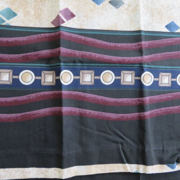 Vintage Springs King Pillowcases Geometric Diamond Made in USA MCM Mod NEW - Picture 7 of 10